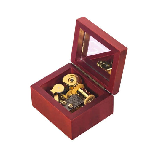 Premium Red Rosewood Music Box with Mirror - Lucentra Store